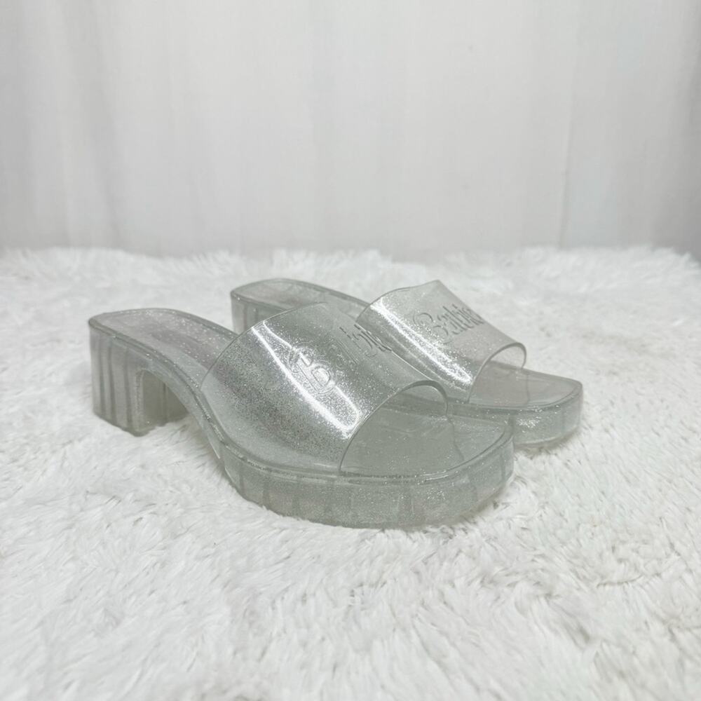 Barbie Clear Glitter Platform Slide Heels